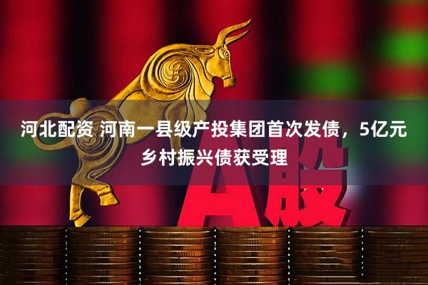 河北配资 河南一县级产投集团首次发债，5亿元乡村振兴债获受理